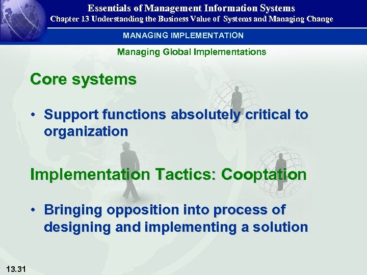 Essentials of Management Information Systems Chapter 13 Understanding the Business Value of Systems and