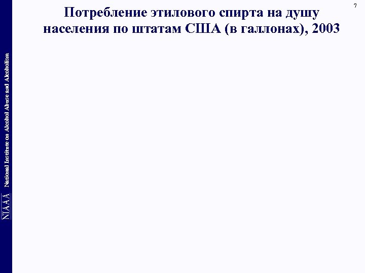 National Institute on Alcohol Abuse and Alcoholism Потребление этилового спирта на душу населения по