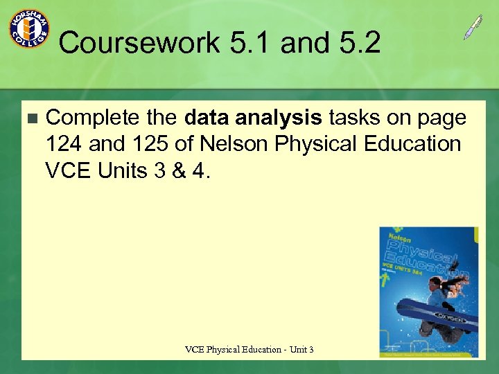 Coursework 5. 1 and 5. 2 n Complete the data analysis tasks on page