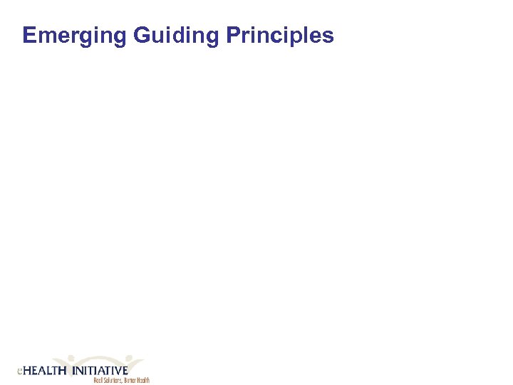 Emerging Guiding Principles 