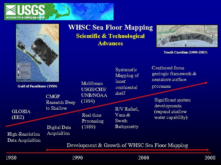 WHSC Sea Floor Mapping Scientific & Technological Advances South Carolina (1999 -2003) Gulf of