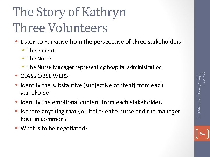 The Story of Kathryn Three Volunteers • Listen to narrative from the perspective of