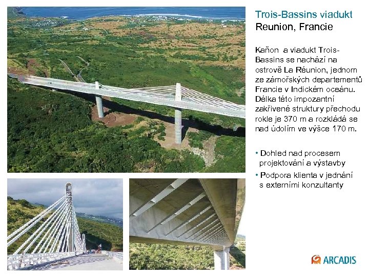 Trois-Bassins viadukt Reunion, Francie Kaňon a viadukt Trois. Bassins se nachází na ostrově La