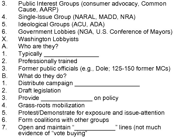 3. 4. 5. 6. X. A. 1. 2. 3. B. 1. 2. 3. 4.