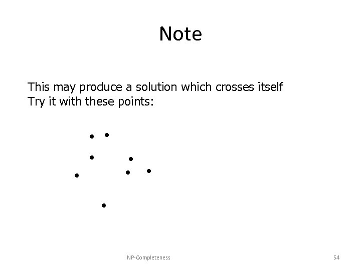 Note This may produce a solution which crosses itself Try it with these points: