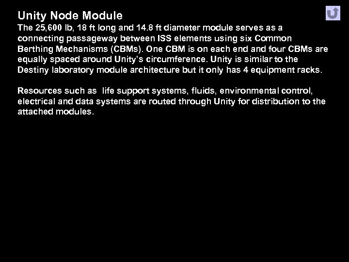 Unity Node Module The 25, 600 lb, 18 ft long and 14. 8 ft