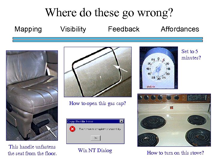 Where do these go wrong? Mapping Visibility Feedback Affordances Set to 5 minutes? How