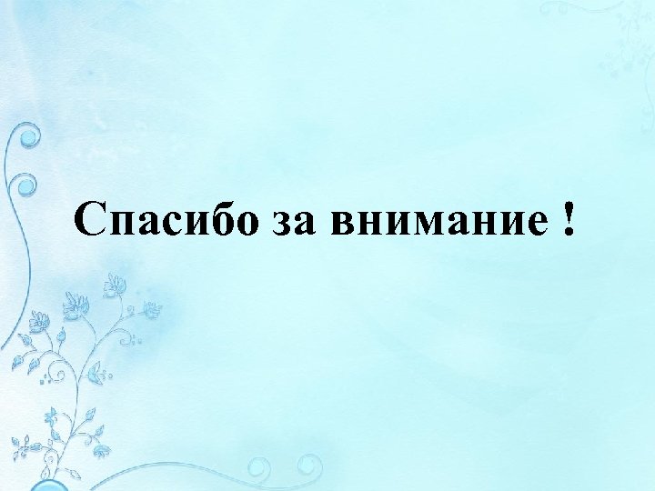 Спасибо за внимание ! 