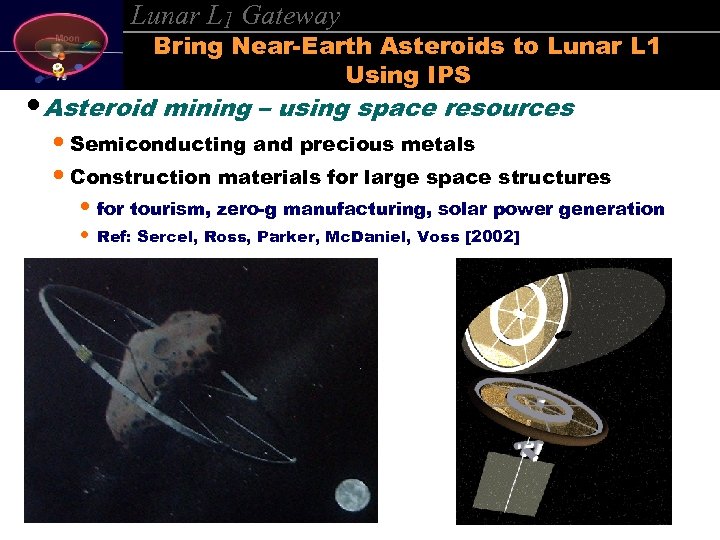 Lunar L 1 Gateway Bring Near-Earth Asteroids to Lunar L 1 Using IPS •