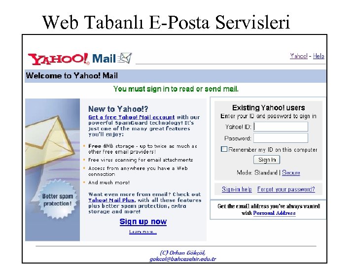 Web Tabanlı E-Posta Servisleri 