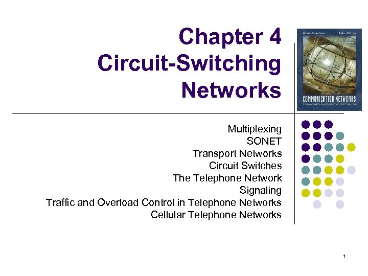 Chapter 4 Circuit-Switching Networks Multiplexing SONET Transport Networks Circuit Switches The Telephone Network Signaling