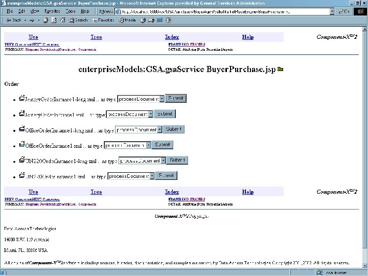 Model-driven UI for submitting a UBL Order Copyright © 2000 -2003, Data Access Technologies,