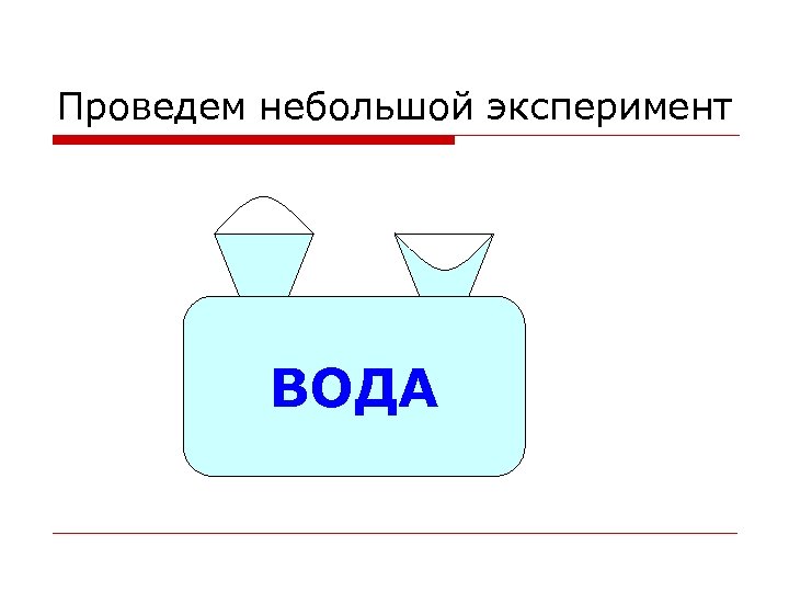 Проведем небольшой эксперимент ВОДА 