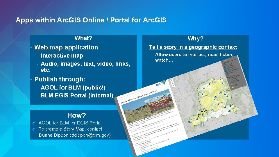 Apps within Arc. GIS Online / Portal for Arc. GIS What? • Web map