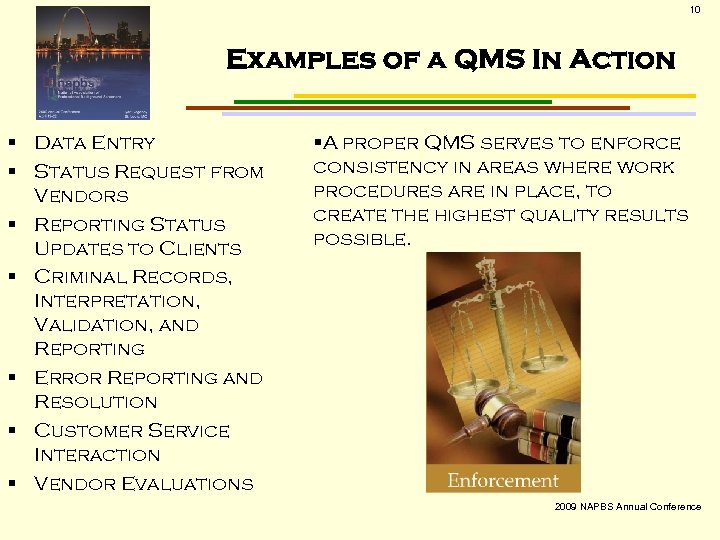 10 Examples of a QMS In Action § Data Entry § Status Request from