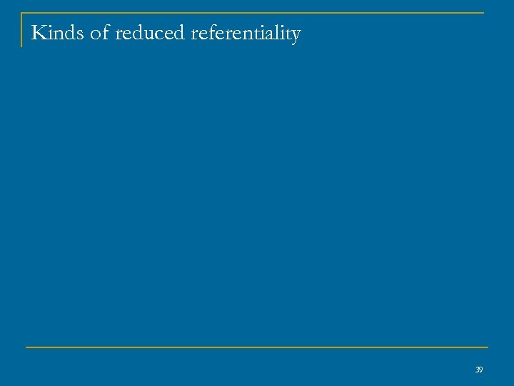 Kinds of reduced referentiality 39 