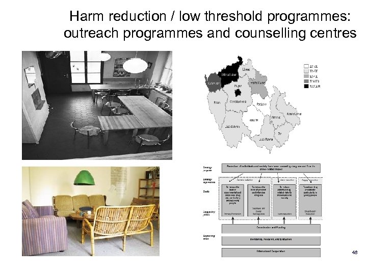 Harm reduction / low threshold programmes: outreach programmes and counselling centres 48 