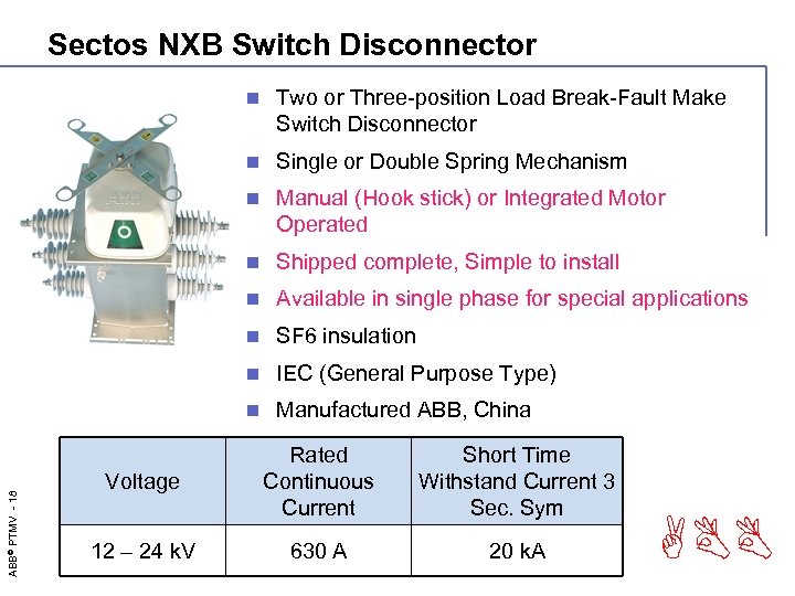 Sectos NXB Switch Disconnector Two or Three-position Load Break-Fault Make Switch Disconnector n Single