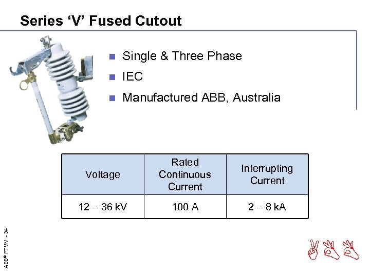 Series ‘V’ Fused Cutout n Single & Three Phase n IEC n Manufactured ABB,