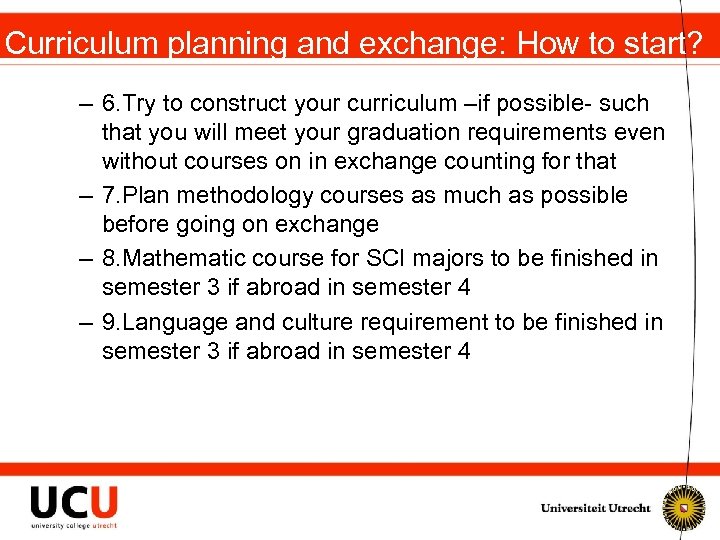 Curriculum planning and exchange: How to start? – 6. Try to construct your curriculum