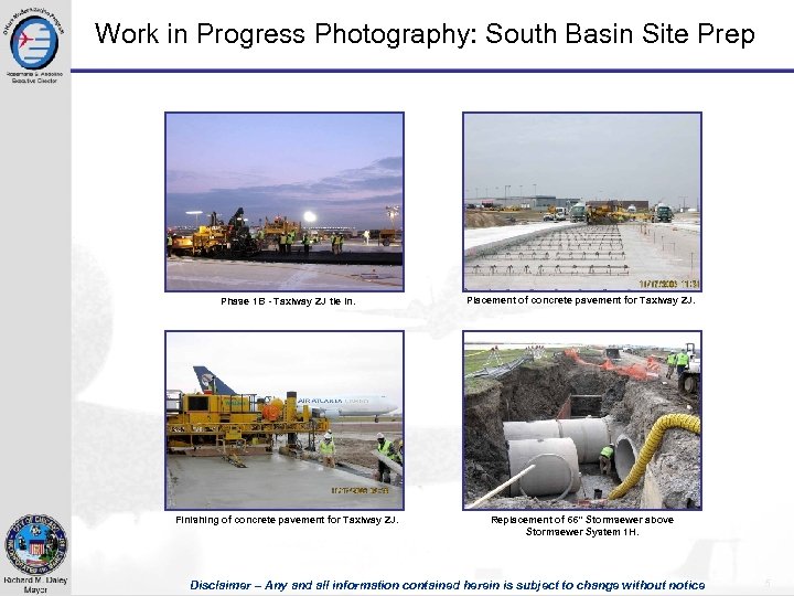 Work in Progress Photography: South Basin Site Prep Phase 1 B - Taxiway ZJ