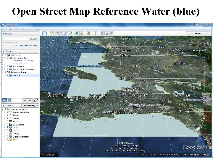 Open Street Map Reference Water (blue) 