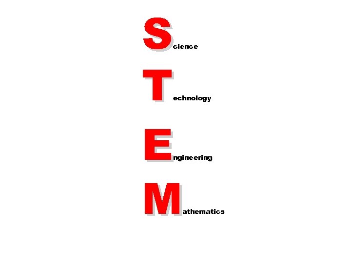 S T E M cience echnology ngineering athematics 