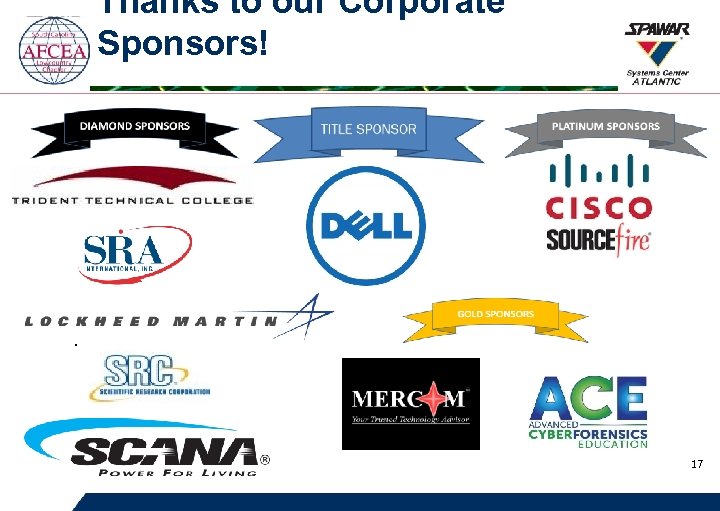 Thanks to our Corporate Sponsors! . 17 