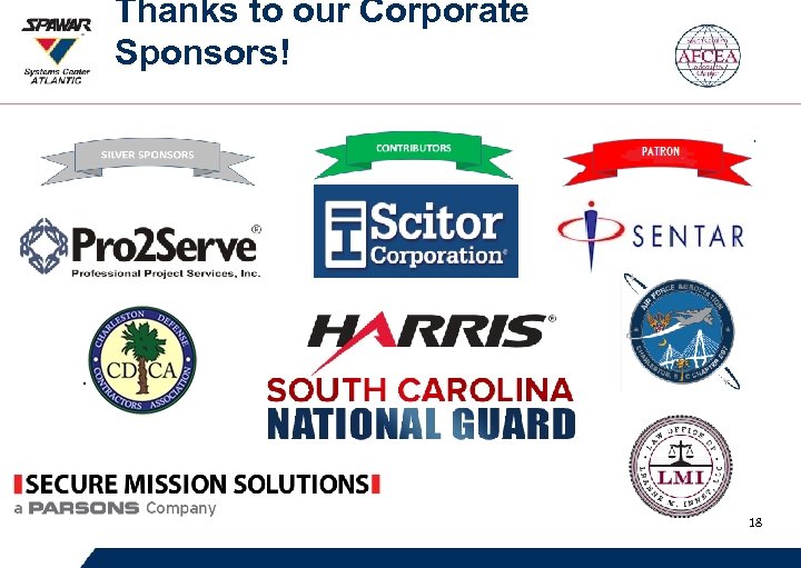 Thanks to our Corporate Sponsors! . 18 