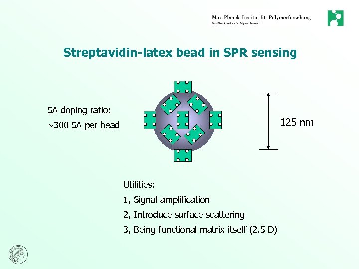 Streptavidin-latex bead in SPR sensing SA doping ratio: 125 nm ~300 SA per bead