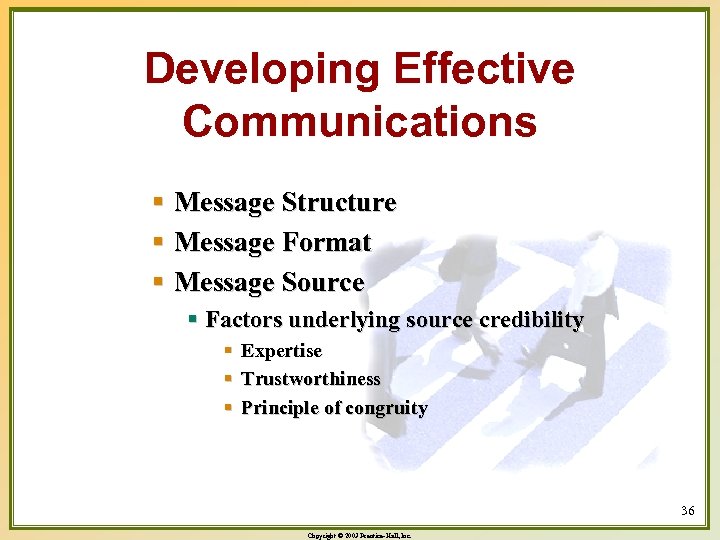 Developing Effective Communications § Message Structure § Message Format § Message Source § Factors
