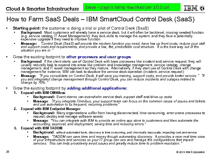 Steve – page is being reworked per 3/10 call How to Farm Saa. S
