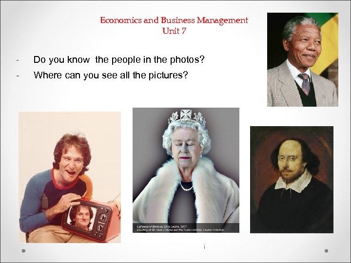 Economics and Business Management Unit 7 - Do you know the people in the