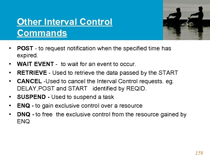 Other Interval Control Commands • POST - to request notification when the specified time