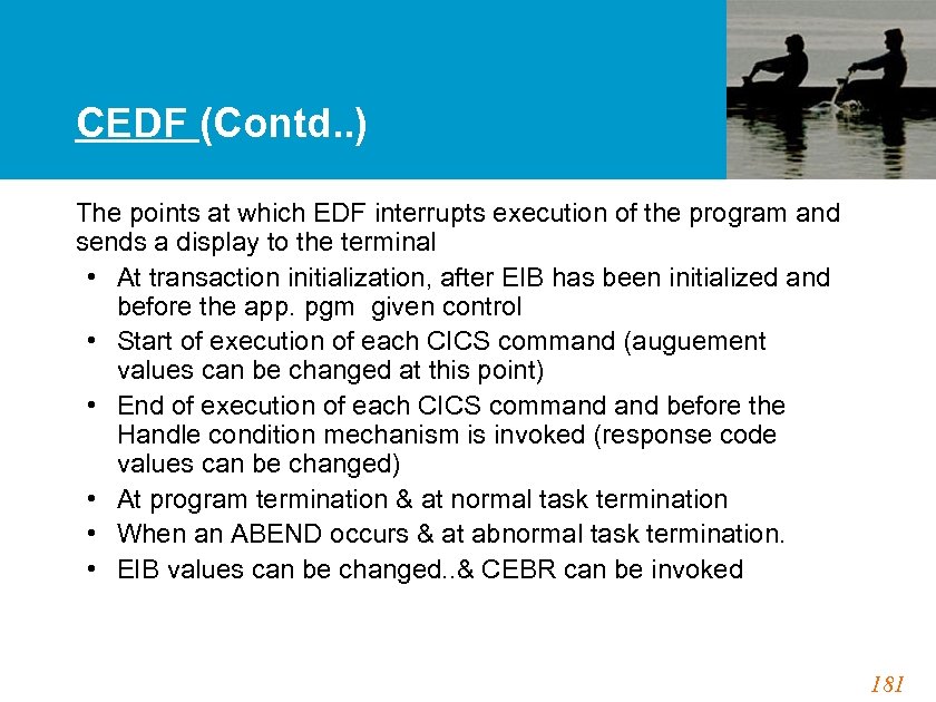 CEDF (Contd. . ) The points at which EDF interrupts execution of the program