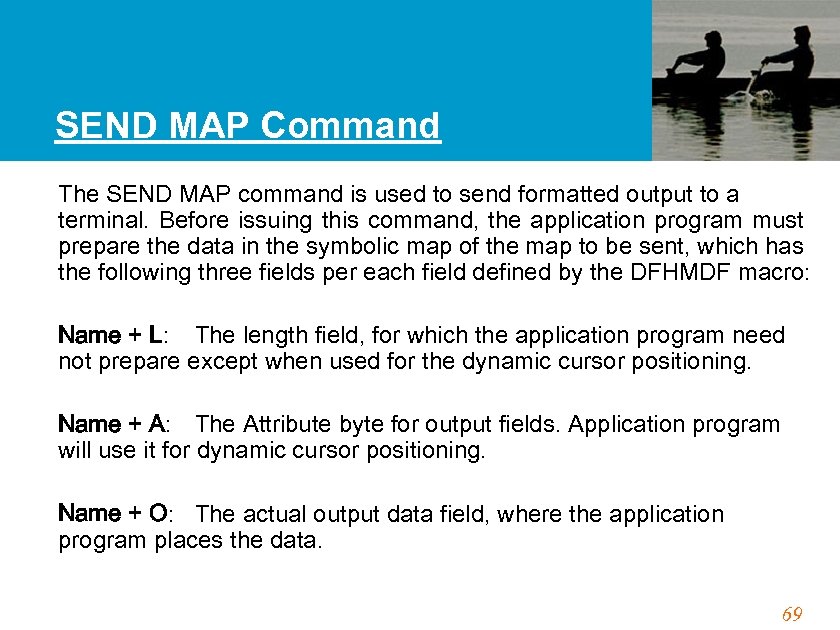 SEND MAP Command The SEND MAP command is used to send formatted output to