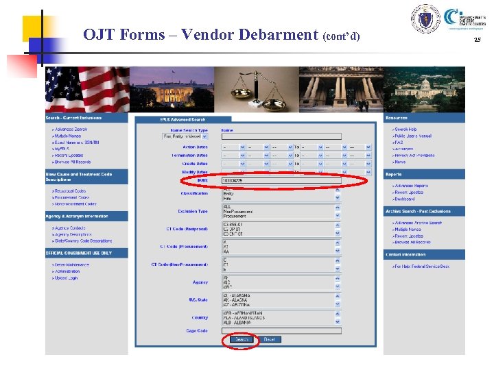 OJT Forms – Vendor Debarment (cont’d) 25 