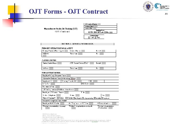 OJT Forms - OJT Contract 50 