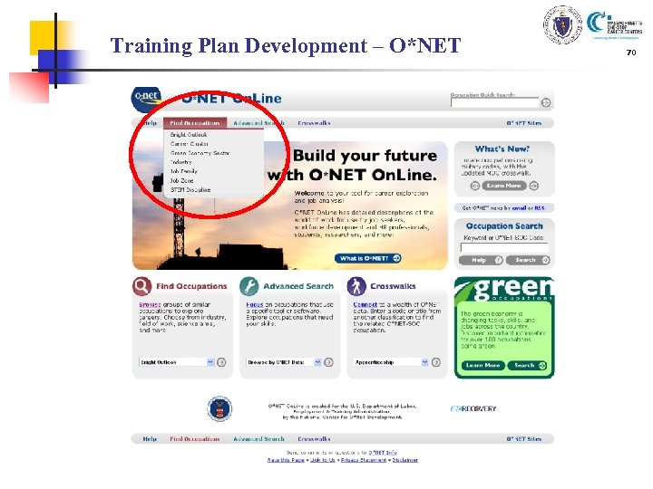 Training Plan Development – O*NET 70 