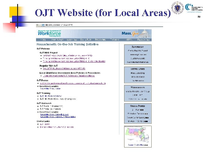 OJT Website (for Local Areas) 89 