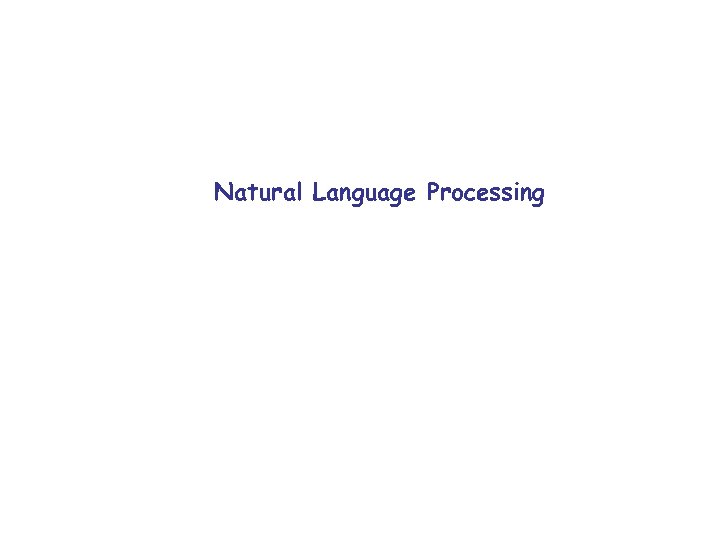 Natural Language Processing 