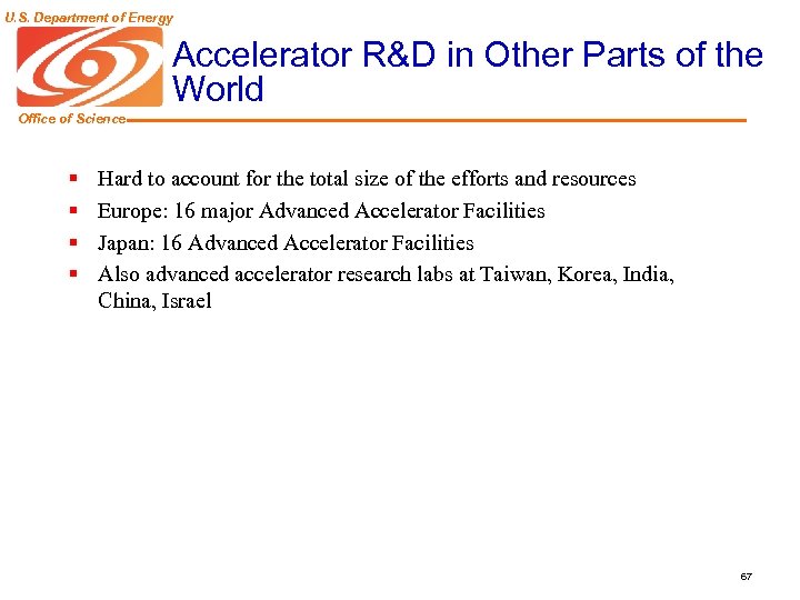 U. S. Department of Energy Accelerator R&D in Other Parts of the World Office