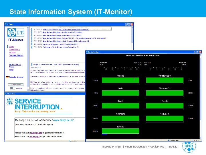 State Information System (IT-Monitor) Thomas Finnern | Virtual Network and Web Services | Page