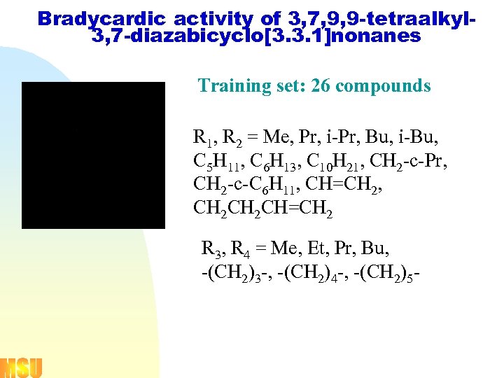 Bradycardic activity of 3, 7, 9, 9 -tetraalkyl 3, 7 -diazabicyclo[3. 3. 1]nonanes Training