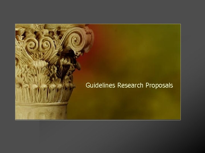 Guidelines Research Proposals 