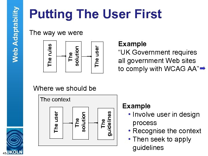 The way we were Example “UK Government requires all government Web sites to comply