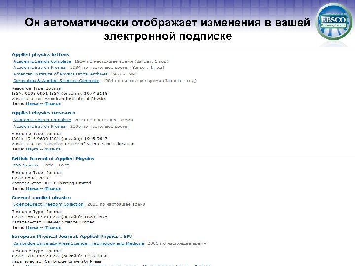 Он автоматически отображает изменения в вашей электронной подписке 