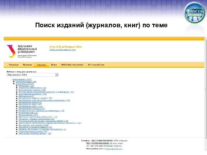 Поиск изданий (журналов, книг) по теме 