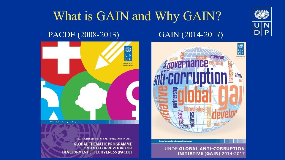 What is GAIN and Why GAIN? PACDE (2008 -2013) GAIN (2014 -2017) 