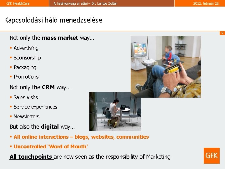 Gf. K Health. Care A hatékonyság új útjai – Dr. Lantos Zoltán 2012. február